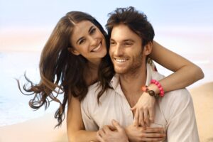 Happy couple at the beach.