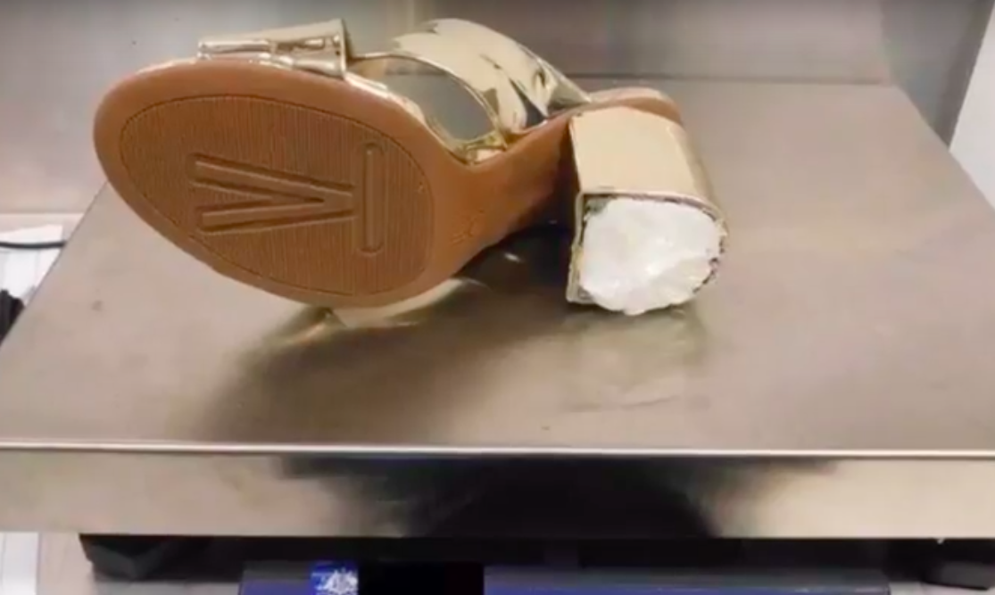 Heel filled with cocaine