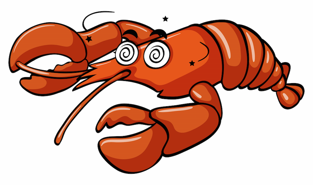 lobster animation with dizzy eyes