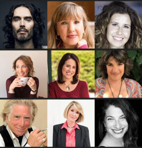 A grid with different faces of participants in the online summit.