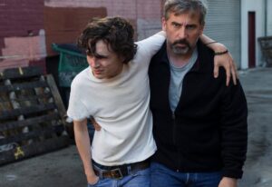 Steve Carell and Timothée Chalamet in a scene from "Beautiful Boy"