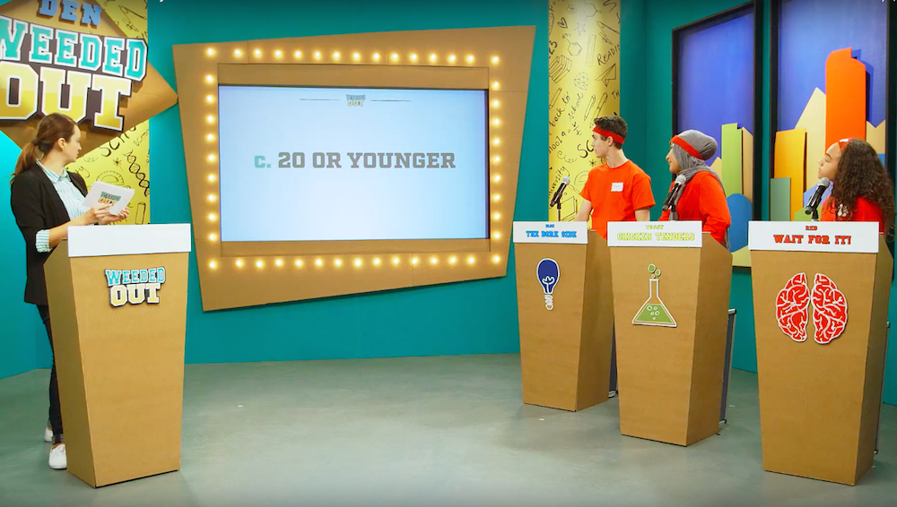 teen participants on Weeded Out answering questions about cannabis