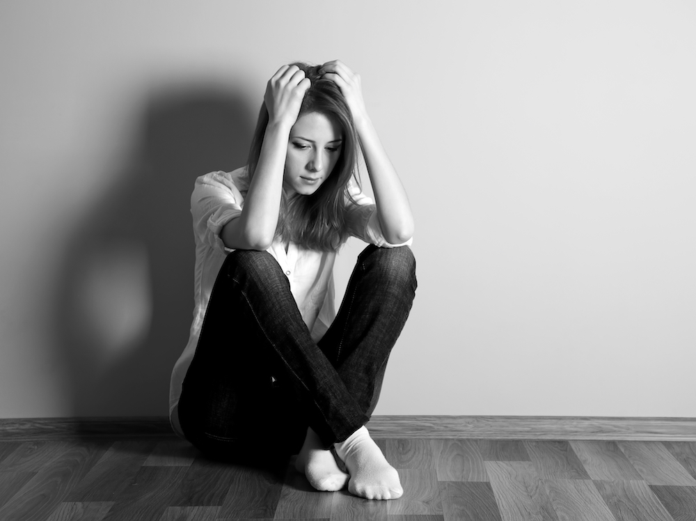 a teen girl with depression