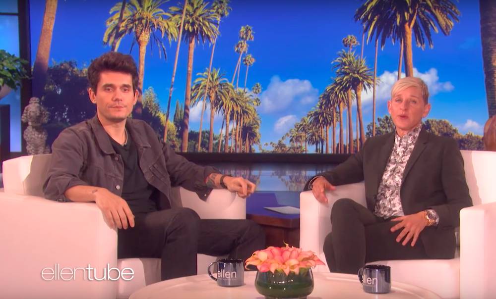 John Mayer talking to Ellen DeGeneres