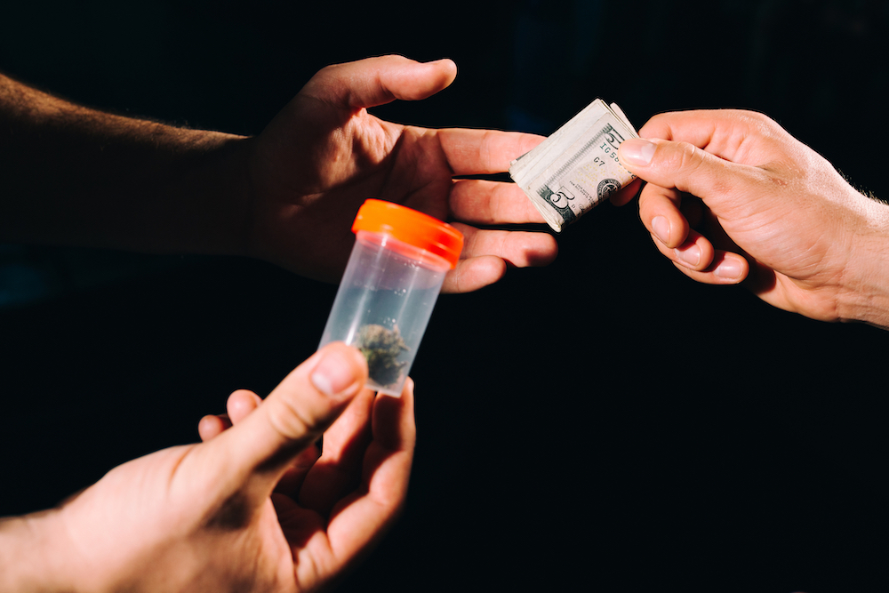 person buying marijuana on the black market in New Jersey