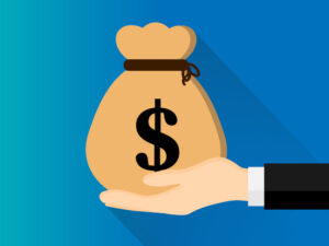 Big Pharma holding a bag of money