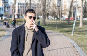 Man smoking in Atlanta where the state may ban smoking in public