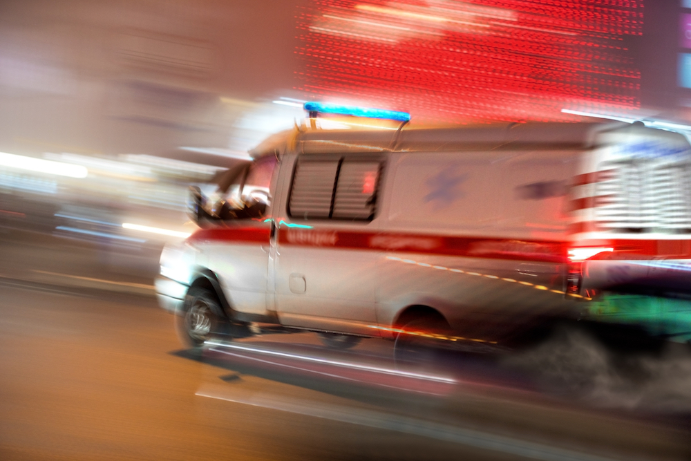 ambulance going to the scene of an overdose