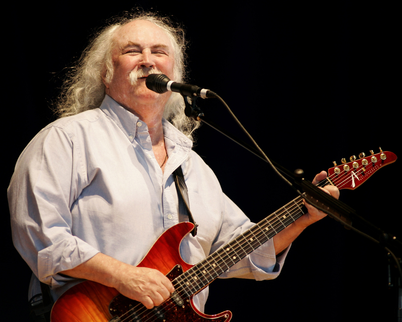 David Crosby with Crosby, Stills, Nash and Young performs at the Sound Advice Amphitheater in West Palm Beach, Florida on August 8, 2006.