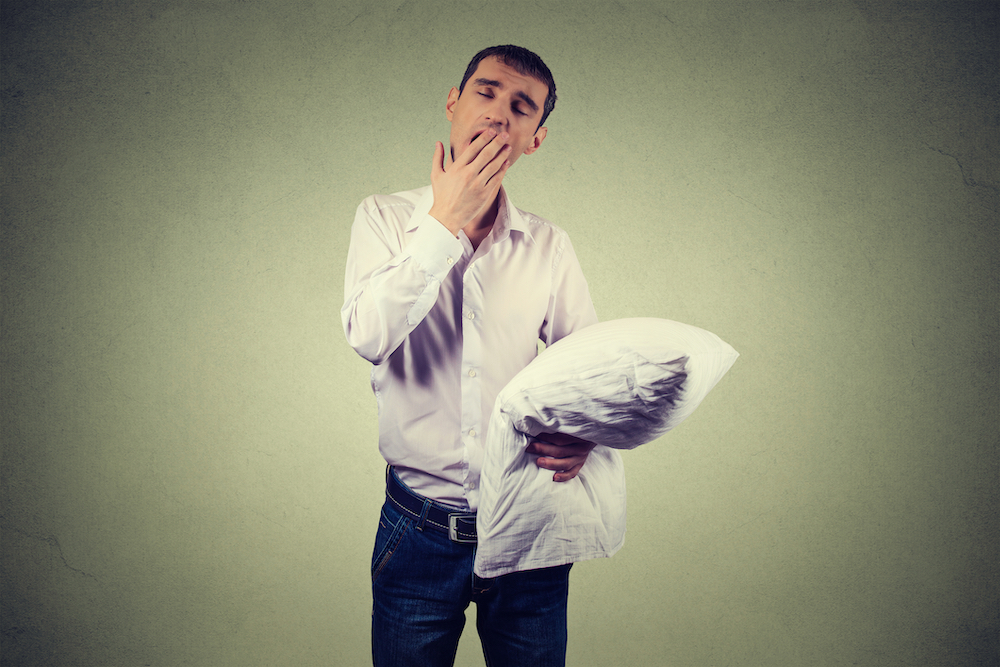 man with sleep deprivation