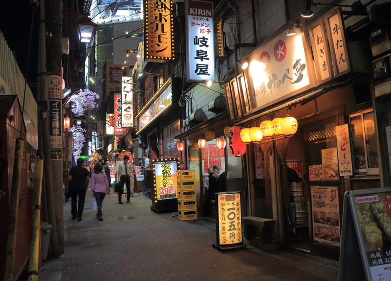 Alley in Tokyo with bars, Shinjuku