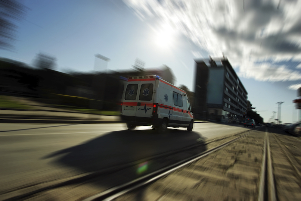 ambulance racing to the scene of an overdose in New York