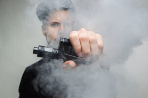 man vaping