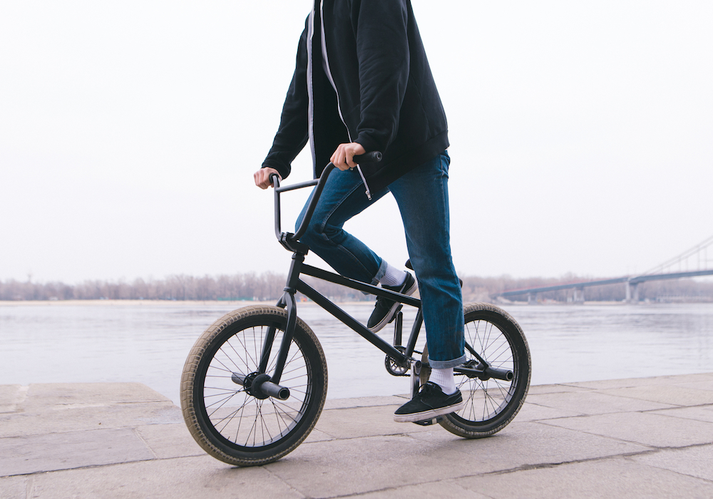 man on bmx bike