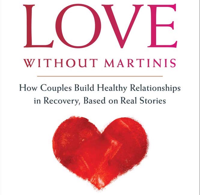 Book cover of "Love Without Martinis" with text and red heart